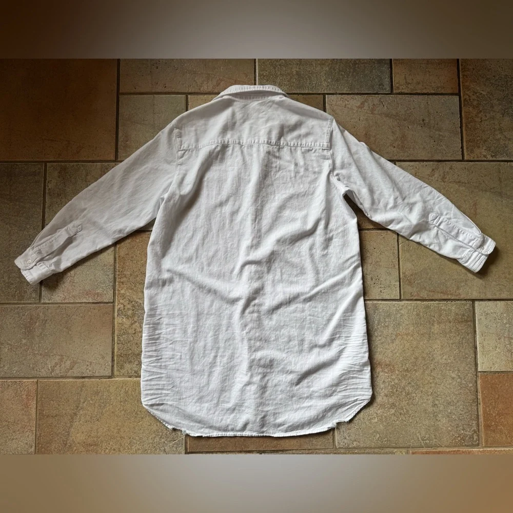 Frank & Eileen Mary Famous Denim White Button Down Shirt Dress Size Large - Picture 5 of 8